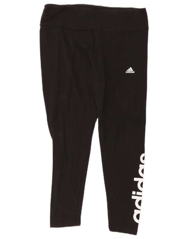 Adidas Damen Graphic Leggings UK 20/22 XL Schwarz Baumwolle