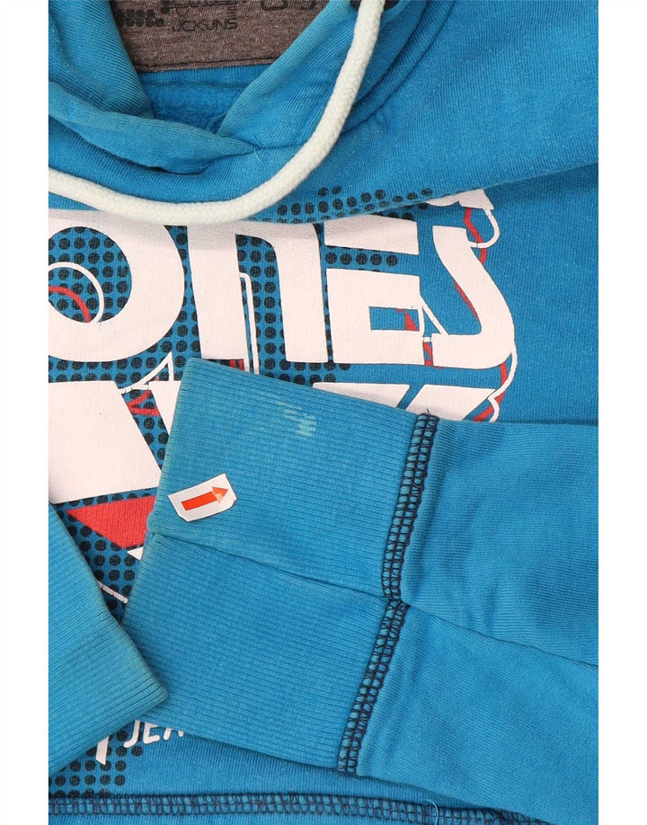 Jack & Jones Herren-Pullover mit grafischem Kapuzenpullover, mittelblau