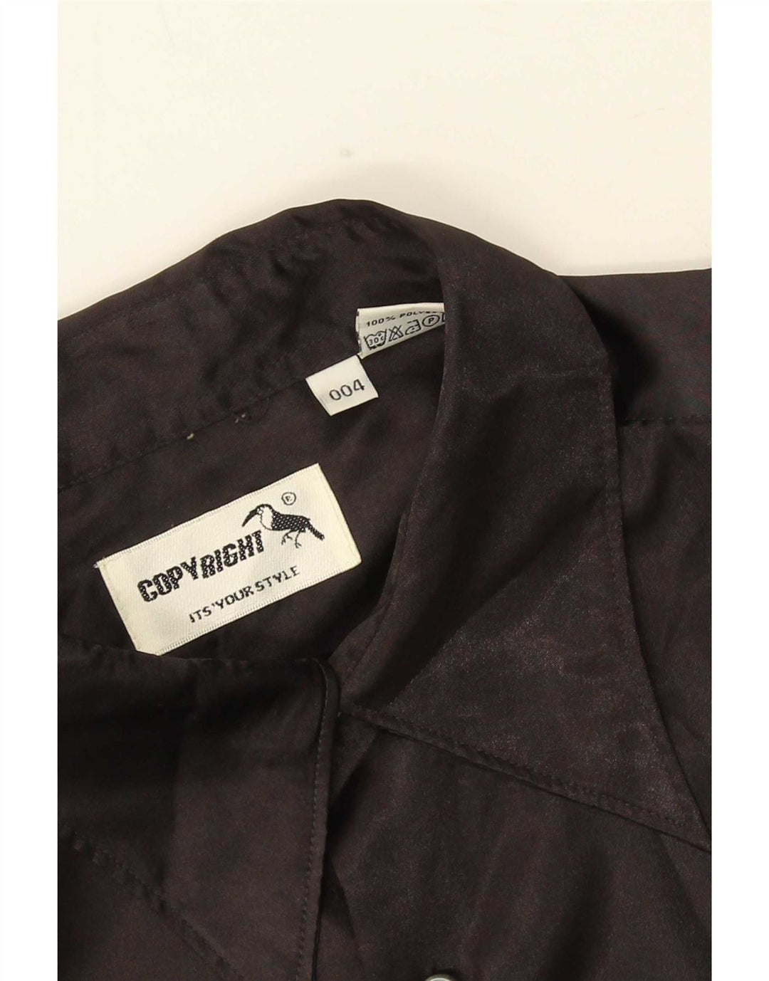 Vintage Herrenhemd Großes schwarzes Polyester