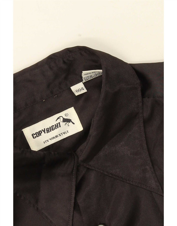 Vintage Herrenhemd Großes schwarzes Polyester