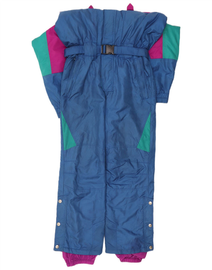 Fila Herren-Skioverall mit Kapuze, IT 48, mittelblaues Farbblock-Polyester