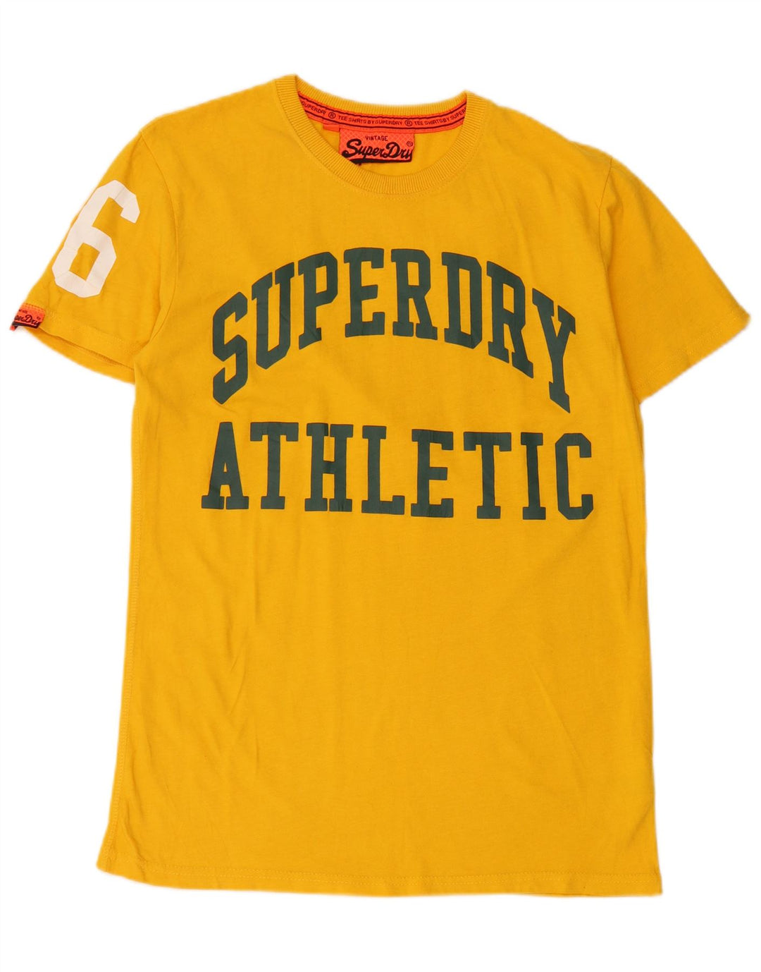 Superdry Herren Grafik-T-Shirt-Oberteil aus mittelgelber Baumwolle