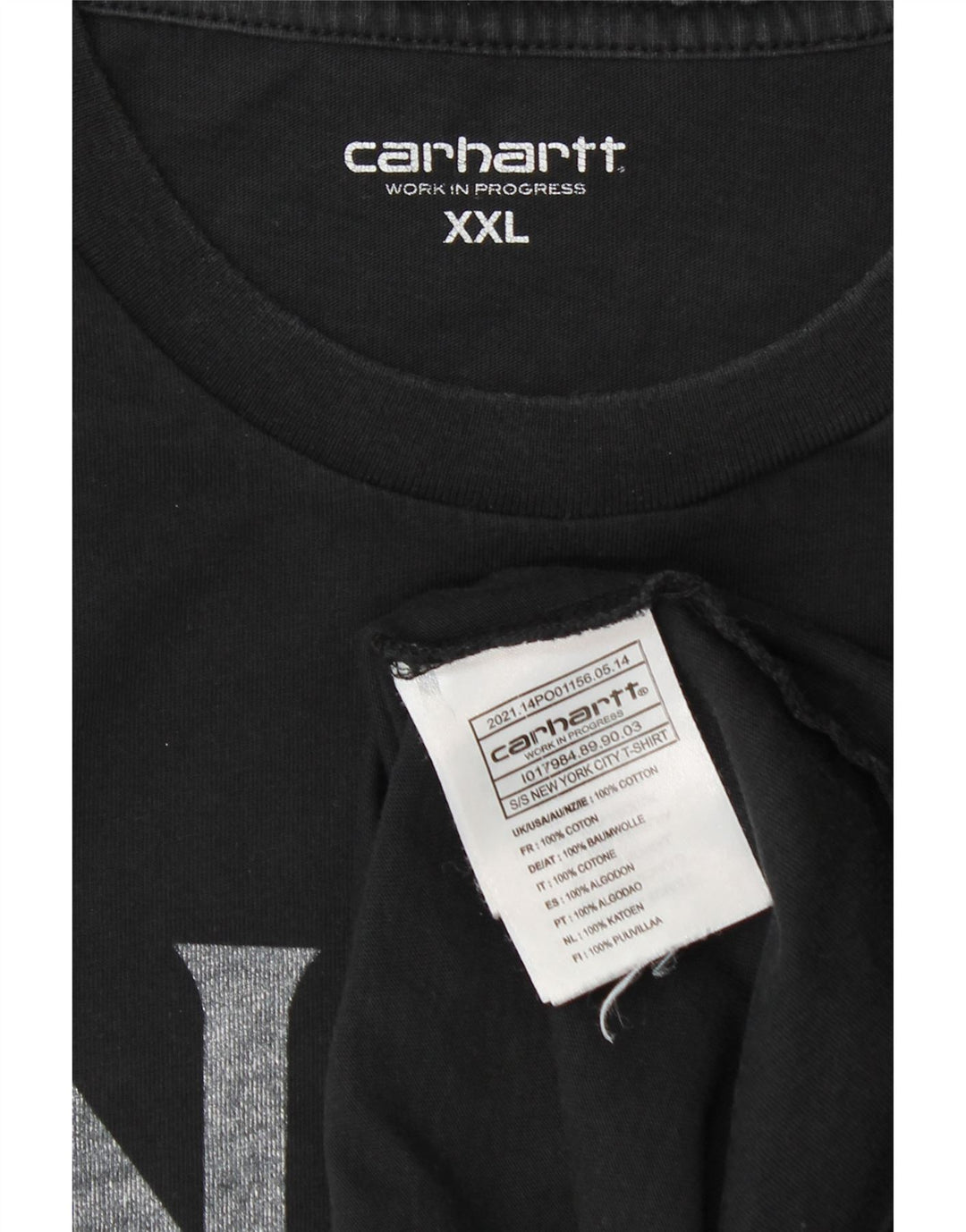 CARHARTT Herren Grafik T-Shirt Top 2XL Schwarz Baumwolle