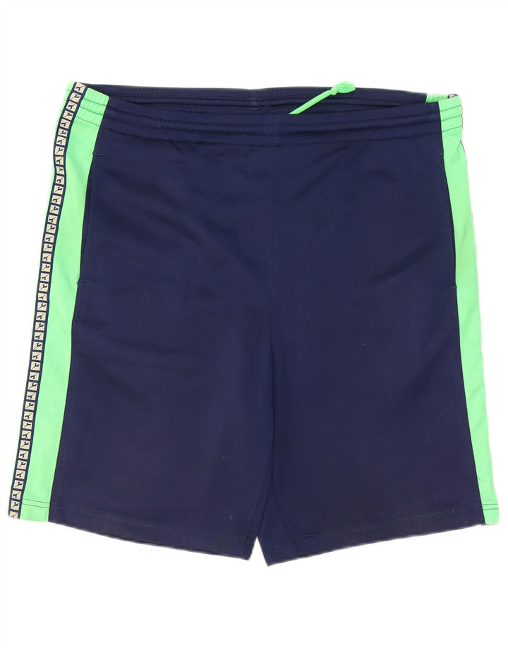 Diadora Herren-Sportshorts mit Grafik, groß, marineblaues Farbblock-Polyester