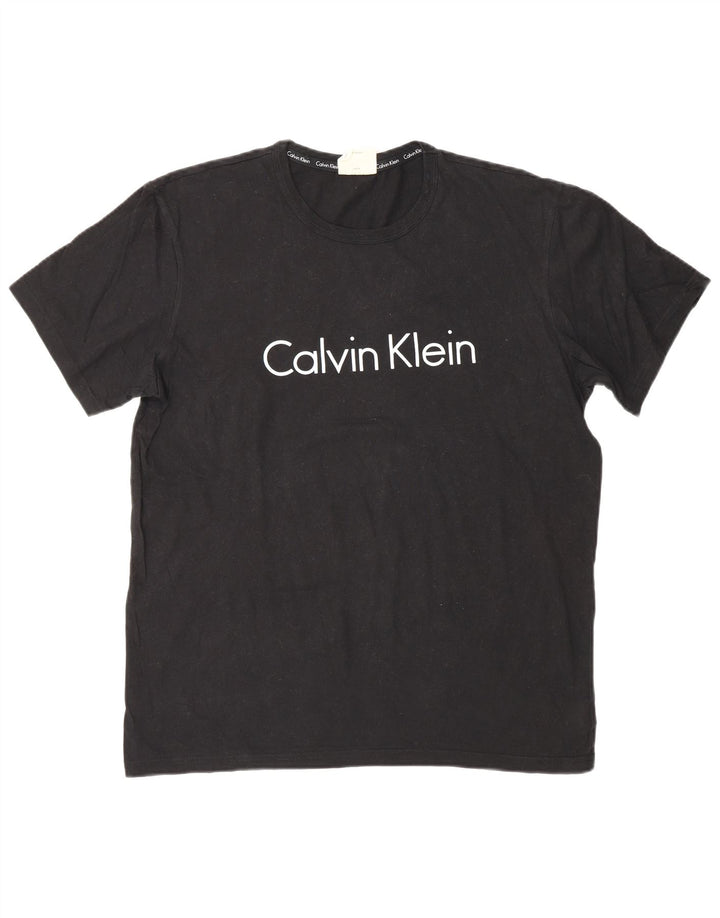 CALVIN KLEIN Herren Grafik T-Shirt Top Mittelschwarz Baumwolle