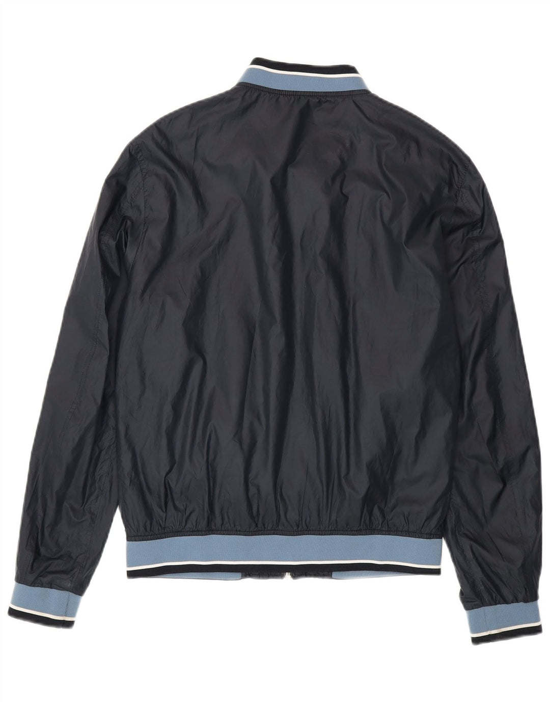 Zara Herren Bomberjacke UK 40 Large Marineblau Colourblock Polyester