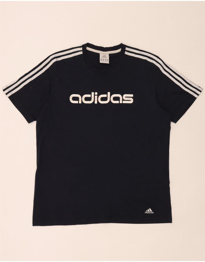 Adidas Herren Grafik T-Shirt Top Large Marineblau