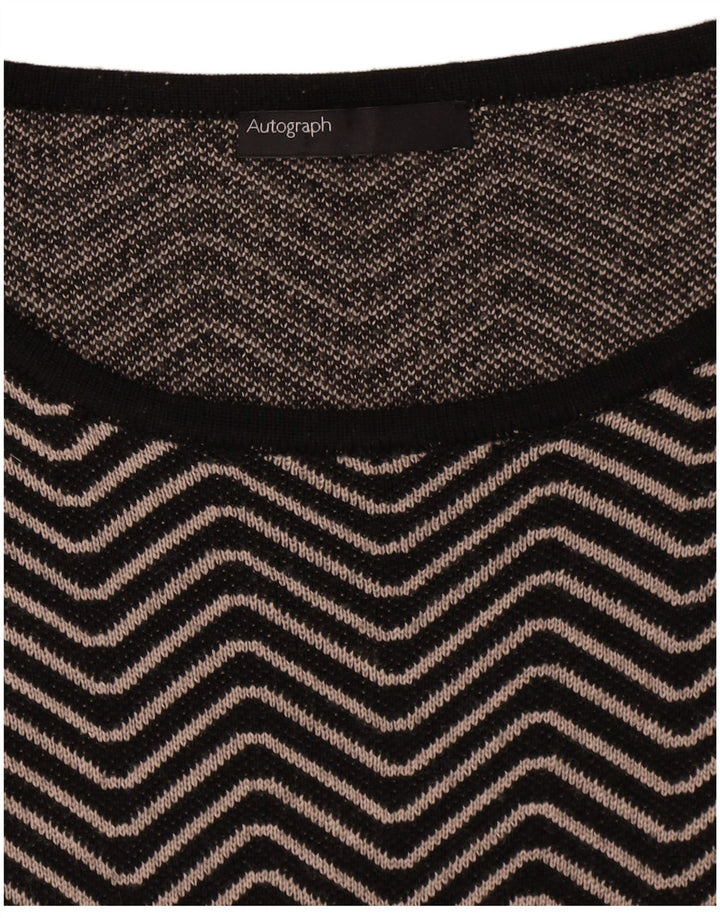 Marks & Spencer Damen-Autograph-Pulloverkleid, Größe M, Schwarz, Chevron