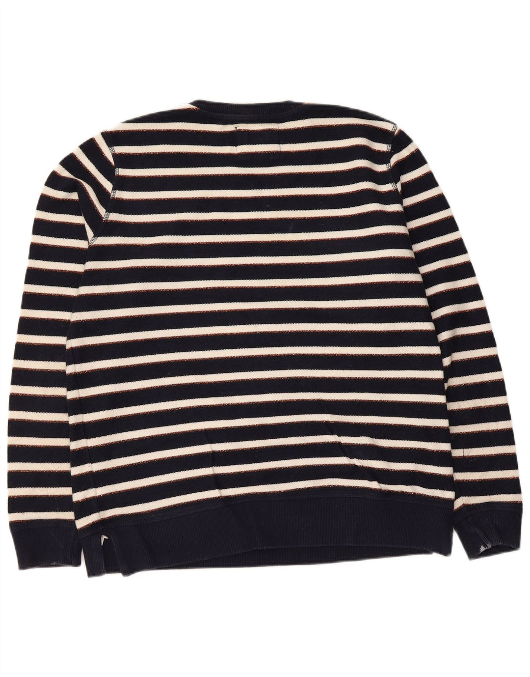 Fat Face Damen-Sweatshirt-Pullover, Größe M, Marineblau, gestreift, nautisch, UK 14