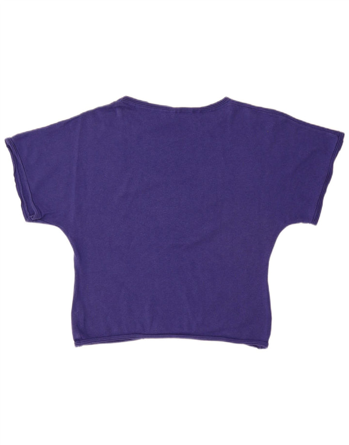 FAT FACE Damen-Pullover, kurzärmelig, U-Boot-Ausschnitt, Größe 40, Lila