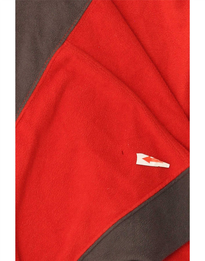 The North Face Herren-Fleecepullover mit Reißverschluss am Hals, großes rotes Farbblock-Polyester