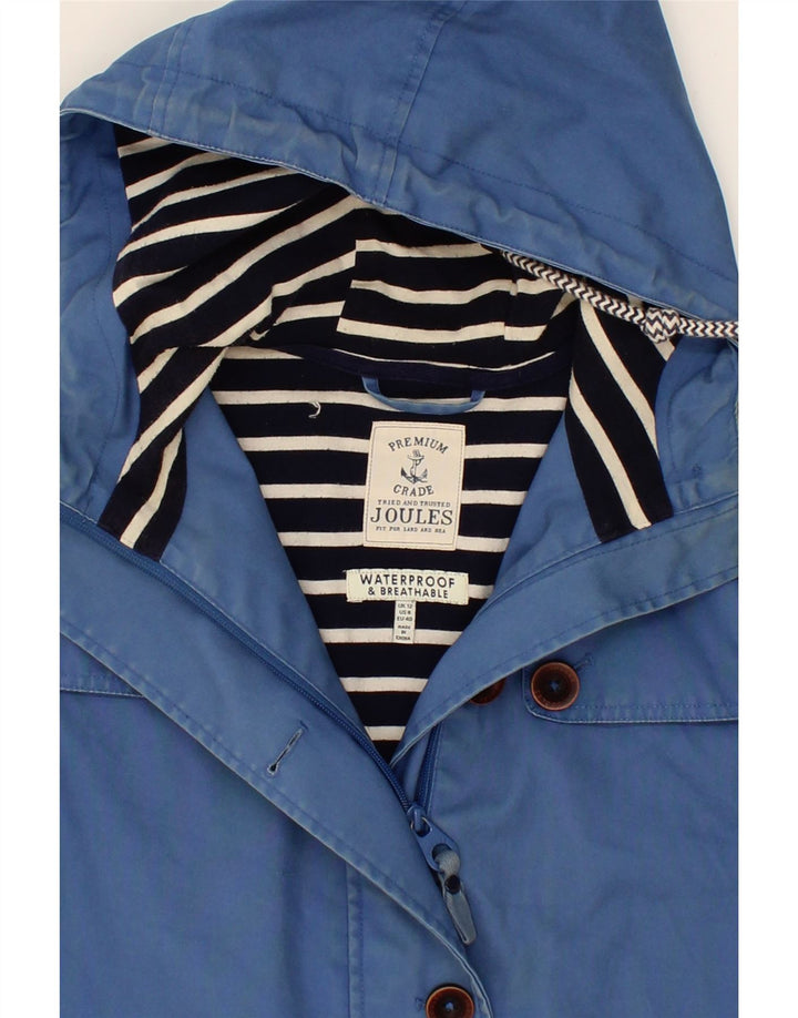 JOULES Womens Hooded Windbreaker Jacket UK 12 Medium Blue Cotton Vintage Joules and Second-Hand Joules from Messina Hembry 