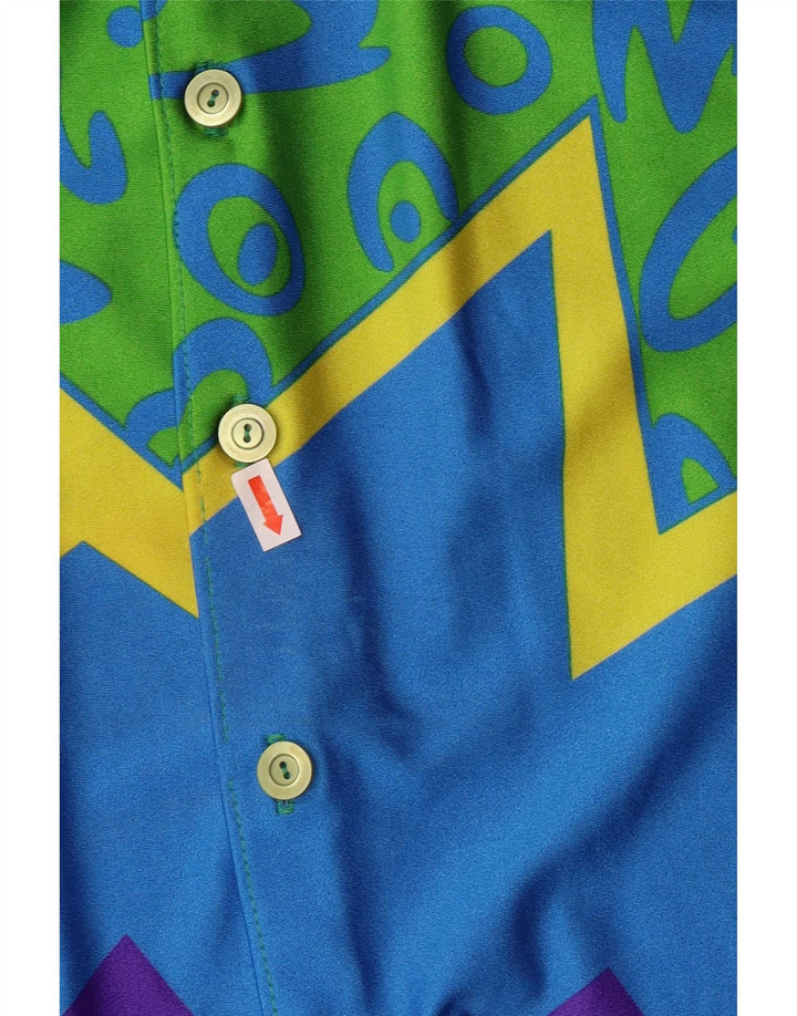 VINTAGE Herrenhemd XL Blau Geometrisch