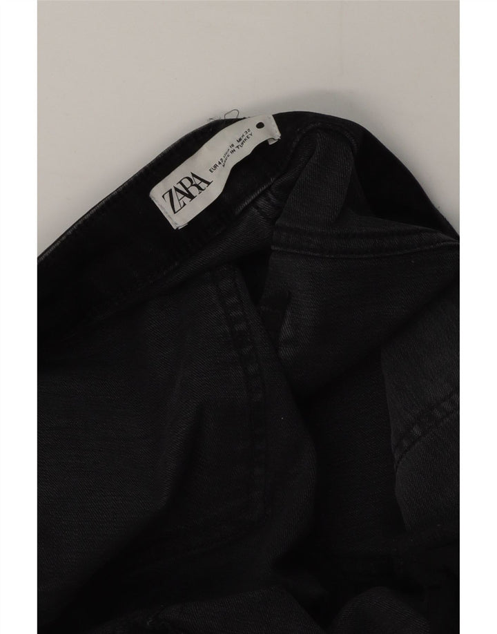 Zara Damen Bootcut Jeans EU 42 Large W32 L29 Schwarz
