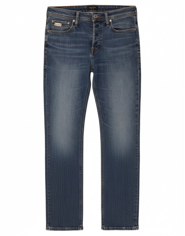 Jack & Jones Herren Straight Jeans W30 L32 Blaue Baumwolle