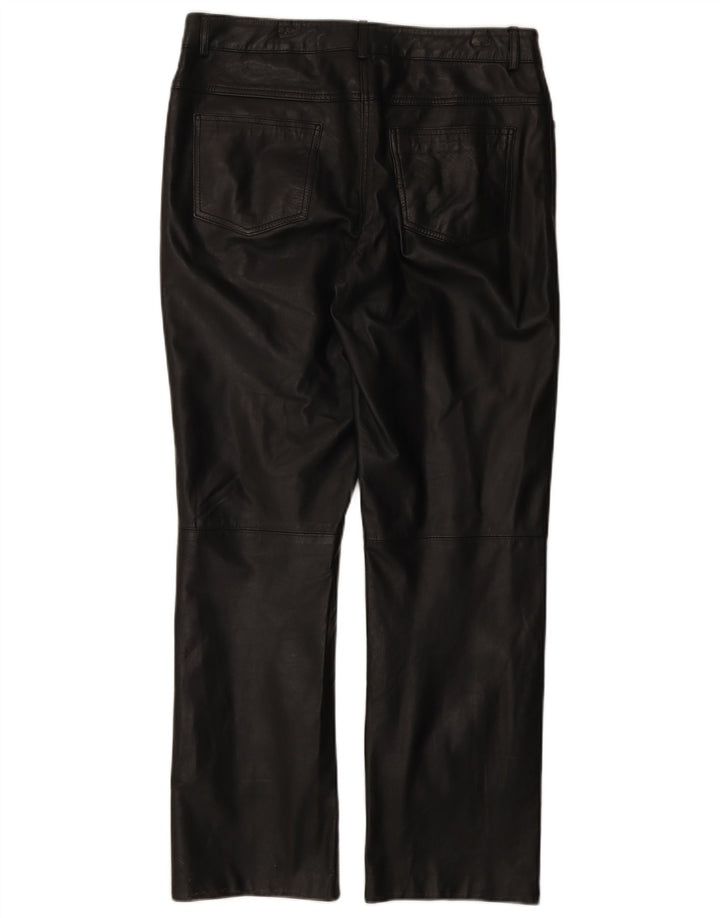 Gerade Lederhose für Damen von Ricano, W34, L30, schwarzes Leder