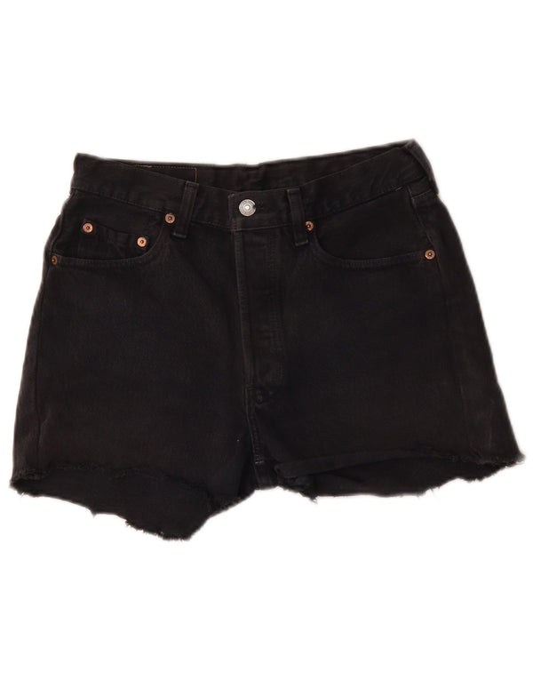 Levi's Damen Denim-Hotpants mit hoher Taille, W30, Größe L, Schwarz, Baumwolle