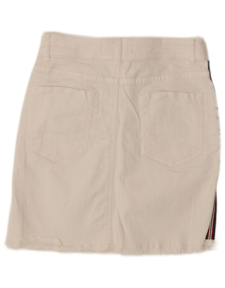 Zara Damen Jeansrock Small W26 Weiß