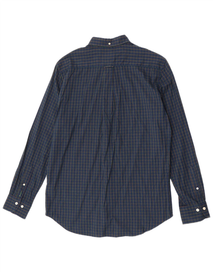 Gant Herren-Hemd mit normaler Passform, Größe 39/40, 15 3/4, mittelgroß, marineblau, Gingham