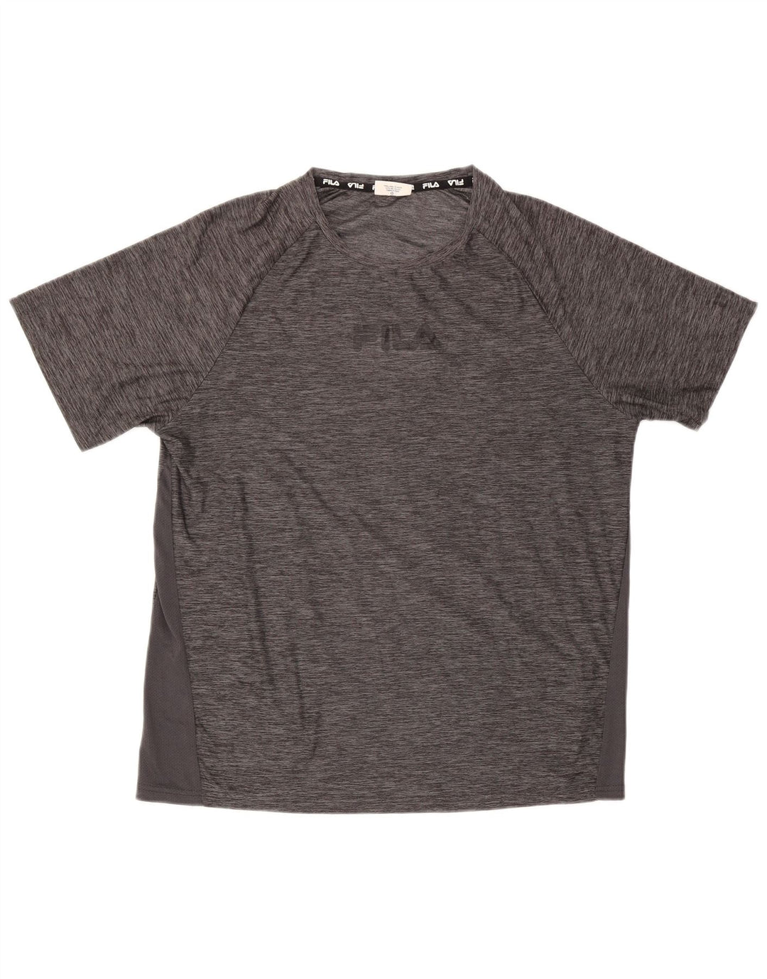 Fila Herren-T-Shirt-Oberteil, großes, grau meliertes Polyester