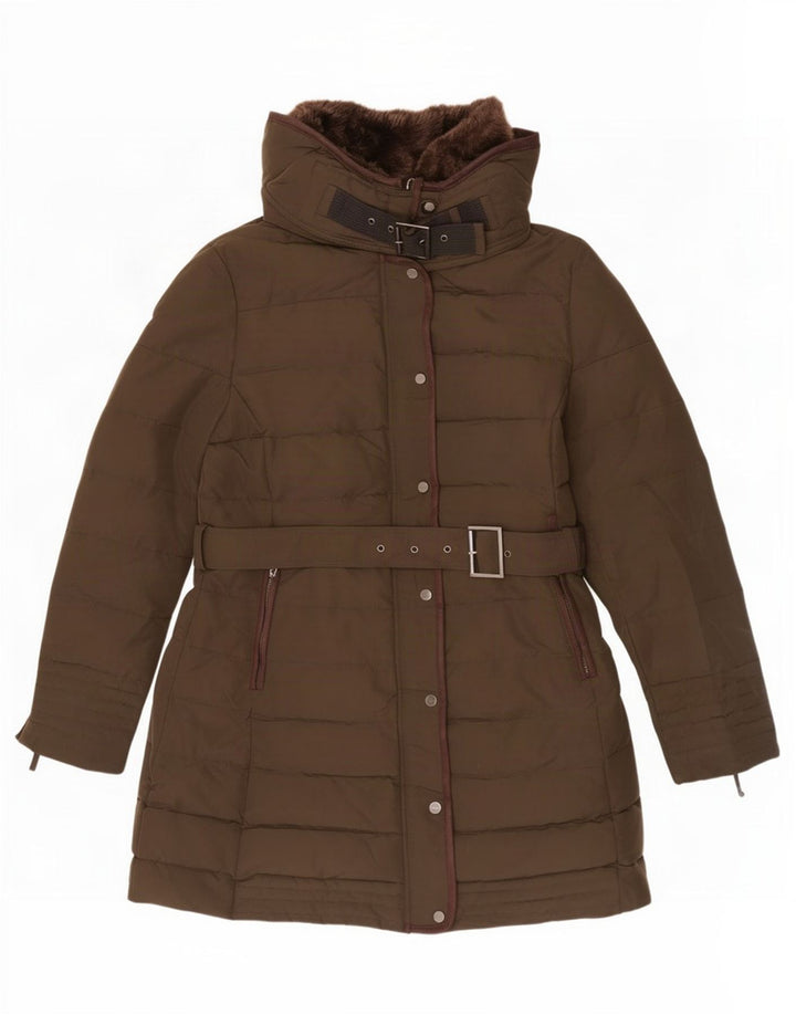 Zara Damen-Jacke mit Kapuze, gepolstert, UK 18, XL, Khaki, Polyester