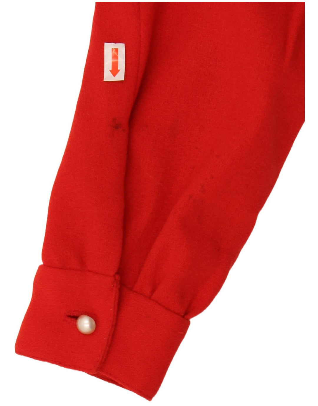 VINTAGE Damen Crop Shirt Bluse UK 12 Mittelrot