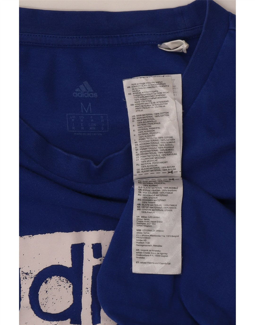 ADIDAS Herren Grafik-T-Shirt-Oberteil aus mittelblauer Baumwolle