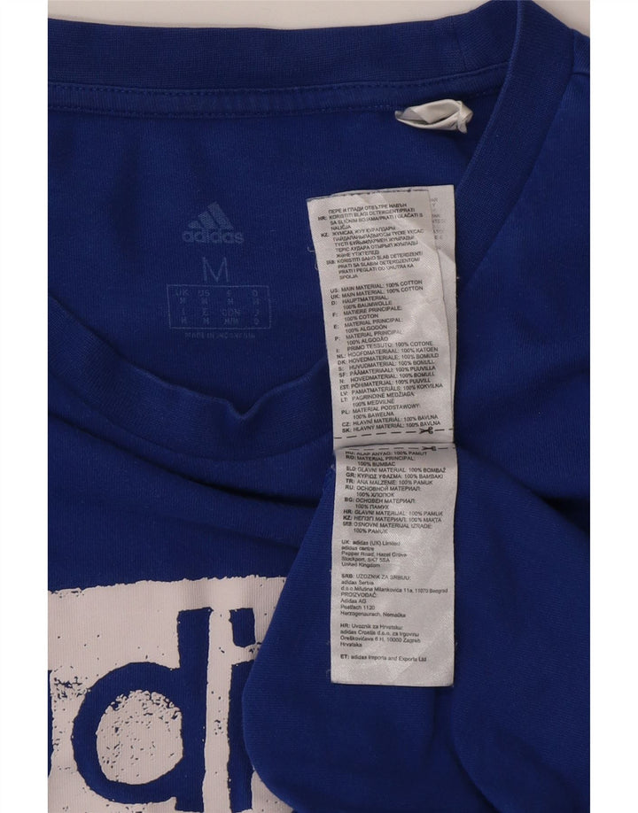 ADIDAS Herren Grafik-T-Shirt-Oberteil aus mittelblauer Baumwolle