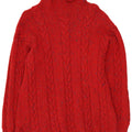 VINTAGE Herren-Pullover mit Rollkragen, Mittelrot gefleckt