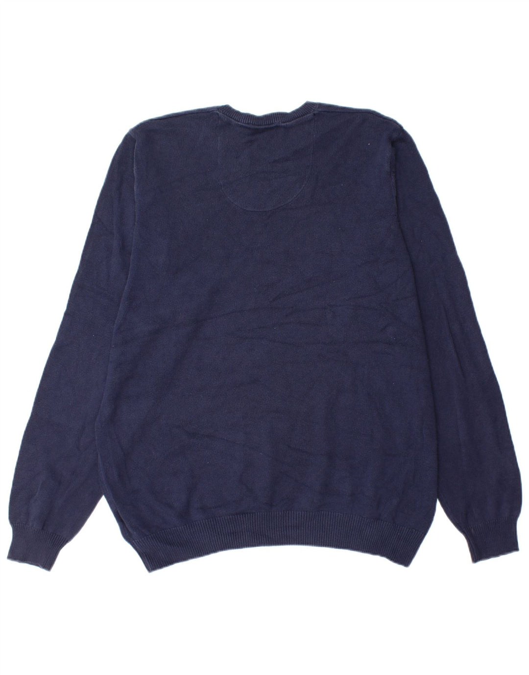 Marks & Spencer Herren-Pullover mit normaler Passform und V-Ausschnitt in mittlerem Marineblau