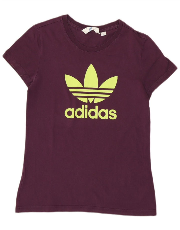 ADIDAS Womens Graphic T-Shirt Top IT 46 Medium Purple Cotton