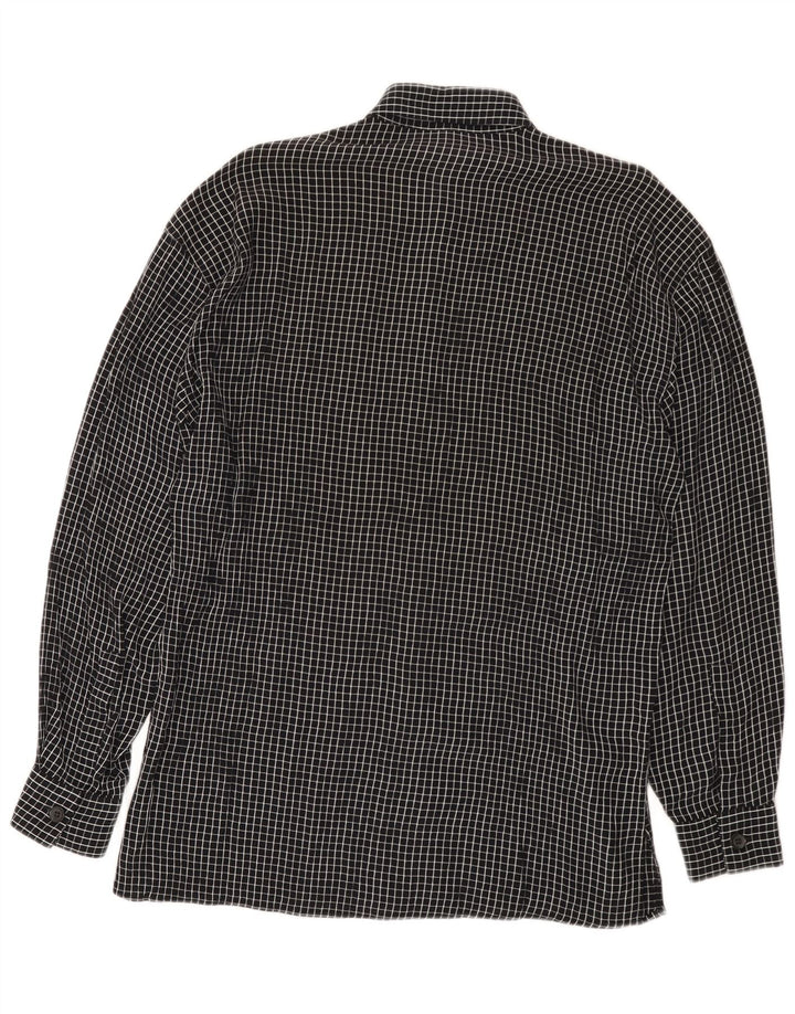 Vintage Herrenhemd Medium Schwarz Kariert