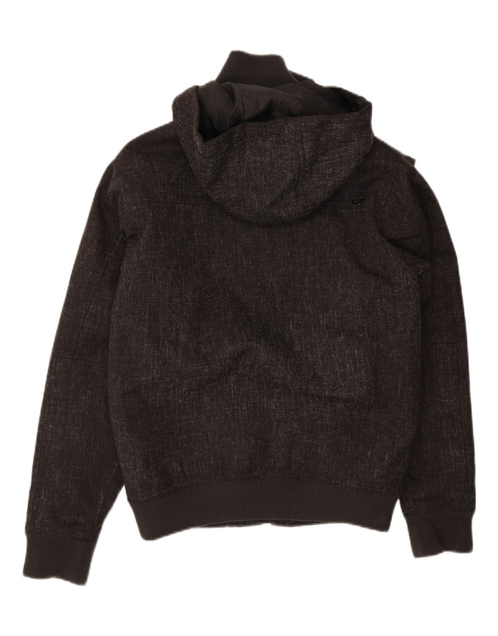 BILLABONG Mens Hooded Bomber Jacket UK 36 Small Black Polyester Vintage Billabong and Second-Hand Billabong from Messina Hembry 