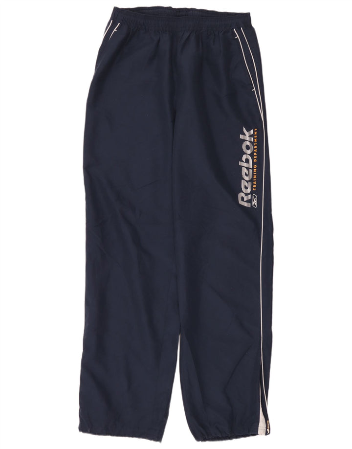 Reebok Herren-Trainingshose mit Grafik, groß, marineblaues Polyester