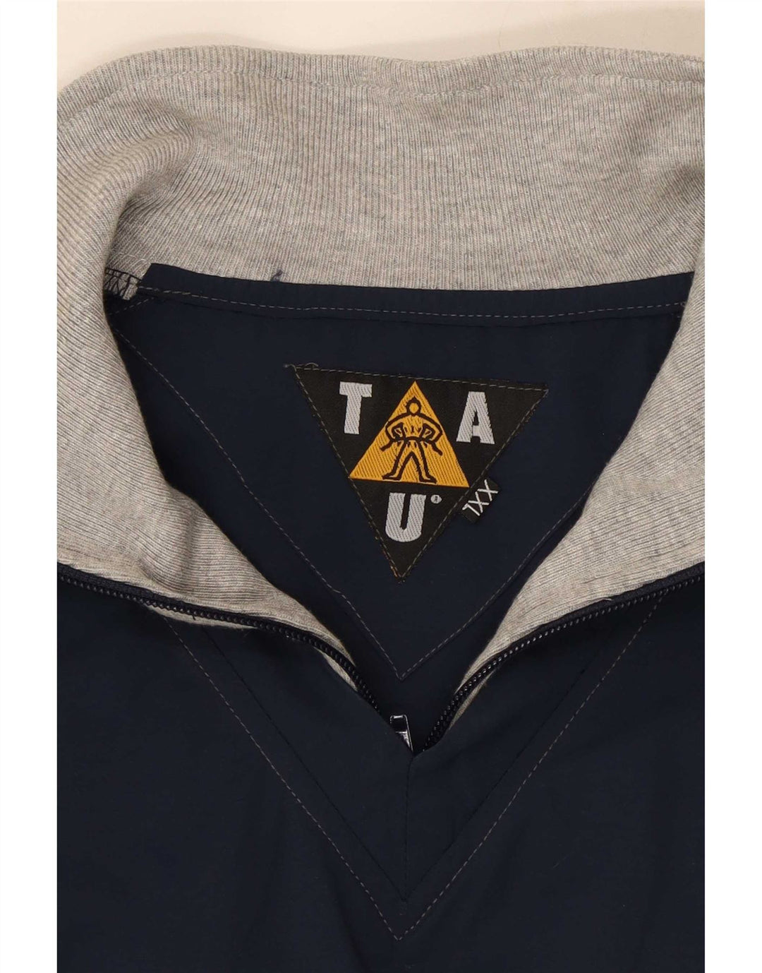 Vintage Herren-Pullover-Trainingsanzug mit Reißverschluss, 2XL, Marineblau, Farbblock