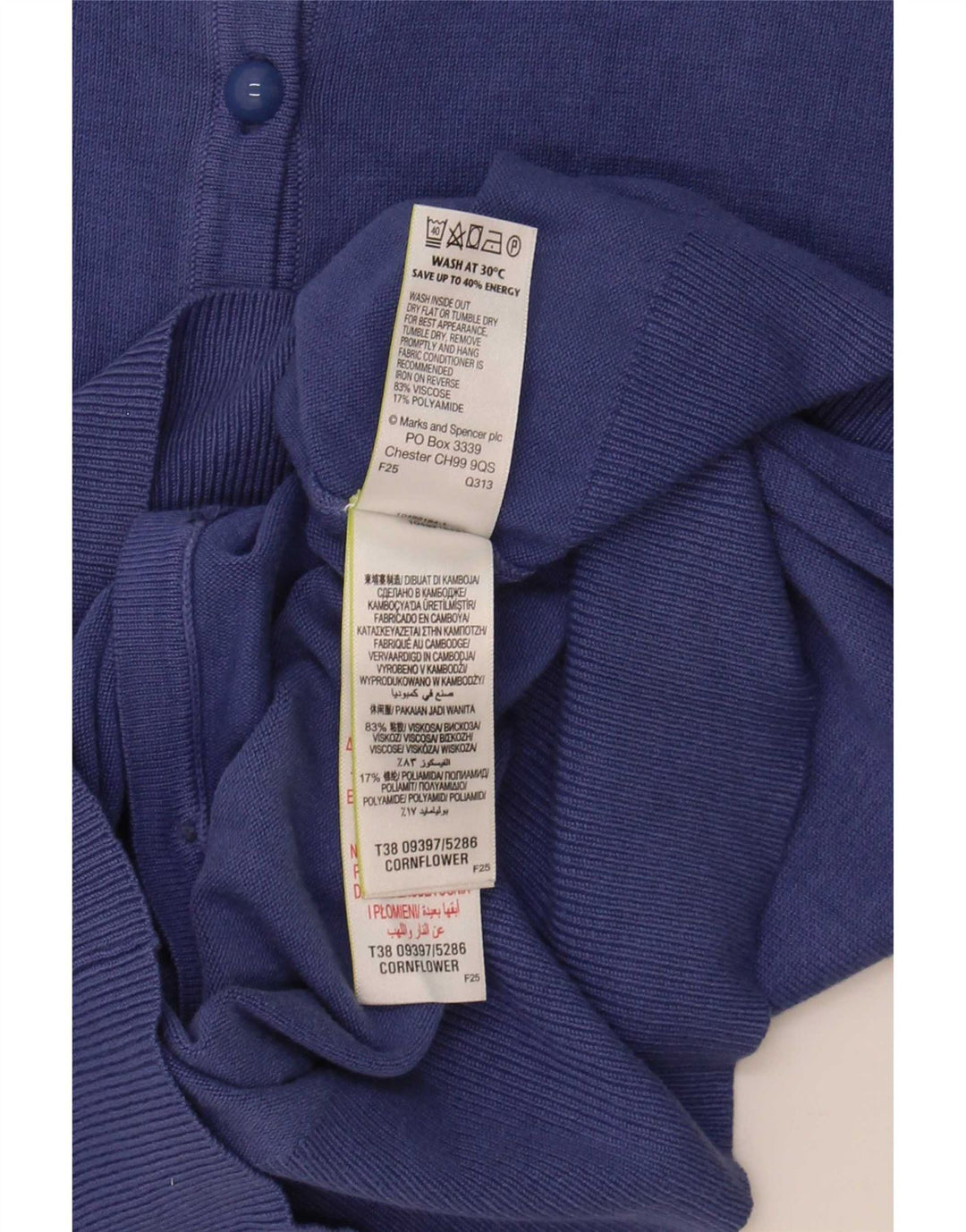 Marks & Spencer Damen-Cardigan-Pullover UK 16 Große blaue Viskose