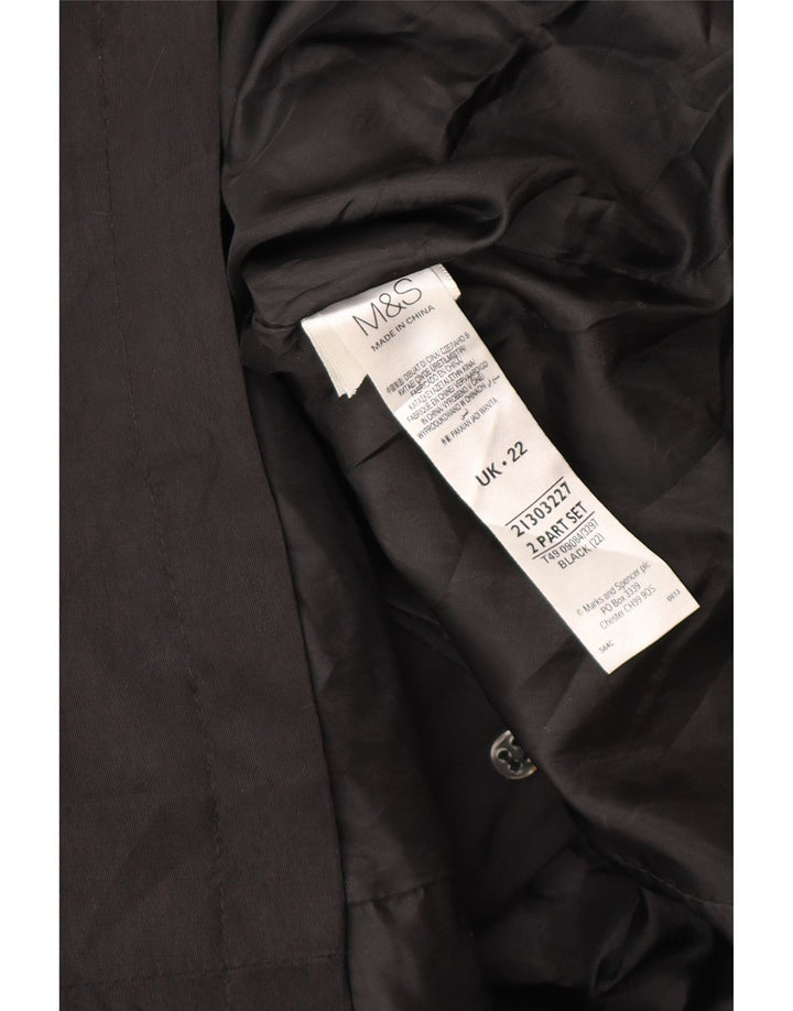Marks & Spencer Damen Trenchcoat UK 22 3XL Schwarz Polyester