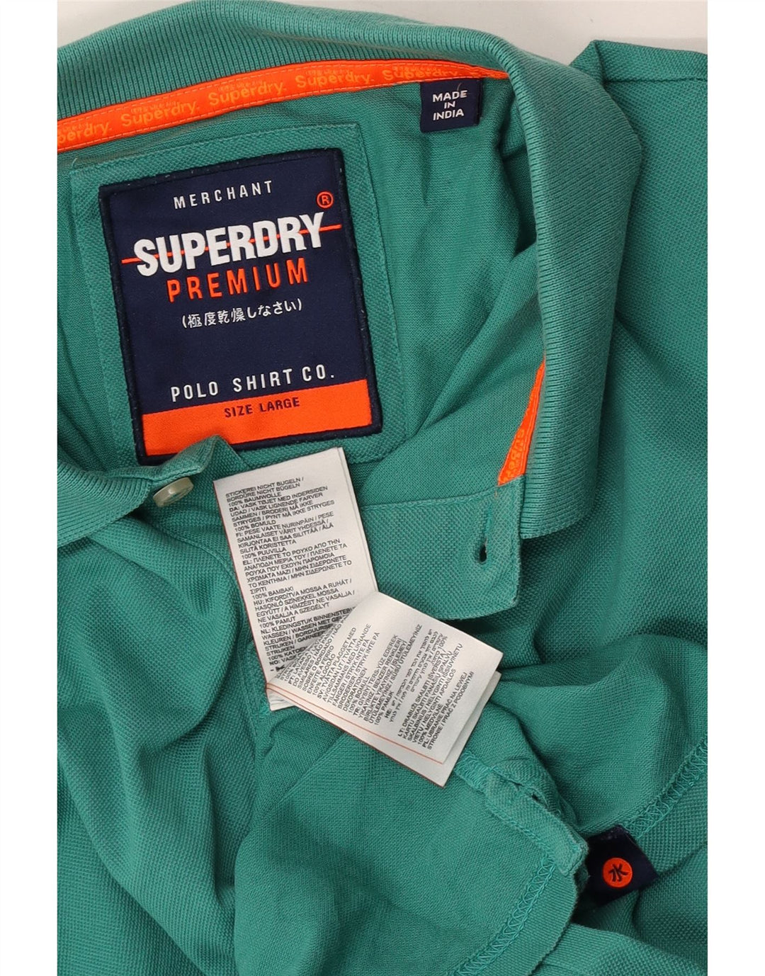 Superdry Herren-Poloshirt, große grüne Baumwolle