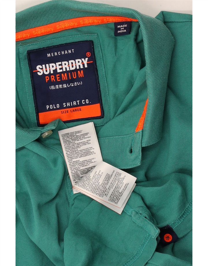 Superdry Herren-Poloshirt, große grüne Baumwolle