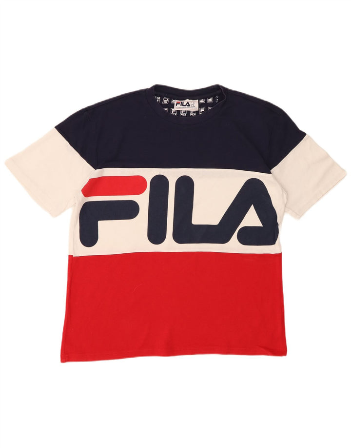 FILA Herren-T-Shirt mit Grafik, mittelgroß, mehrfarbig, Farbblock