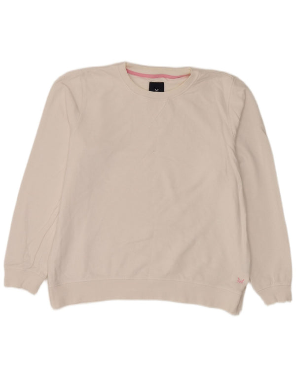 Crew Clothing Damen-Sweatshirt-Pullover, UK 44, Größe L, weiße Baumwolle