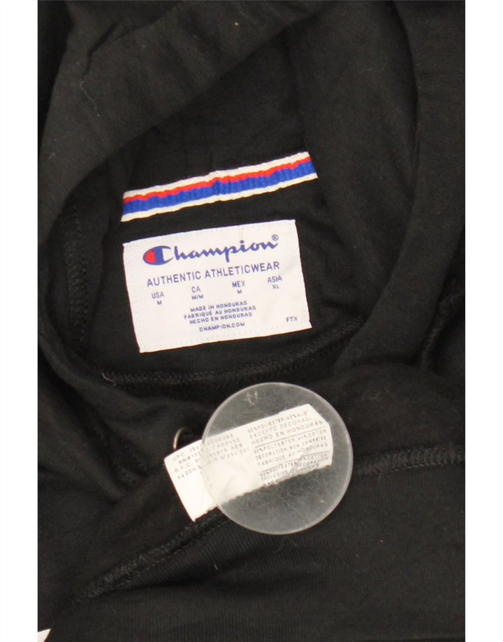 Champion Womens Graphic Hoodie Pullover UK 14 Mittelschwarzes Polyester