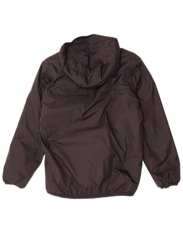 K-Way Jungen-Windbreakerjacke mit Kapuze, 13–14 Jahre, schwarzes Polyamid