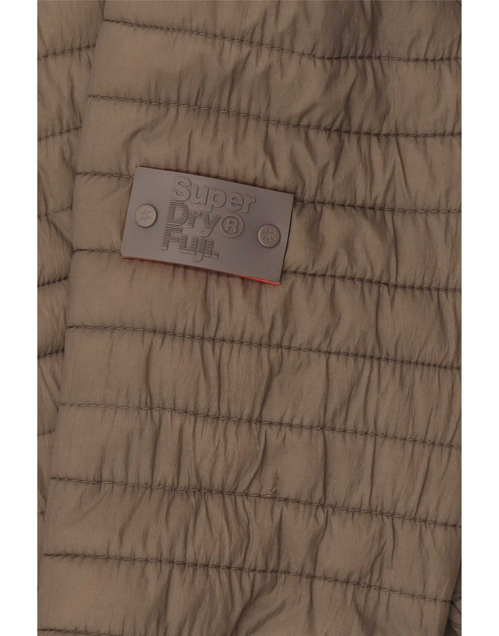 Superdry Damen Wattierte Jacke UK 6 XS Khaki Nylon
