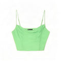 Zara Damen Crop Cami Top UK 12 Mittelgrüne Viskose