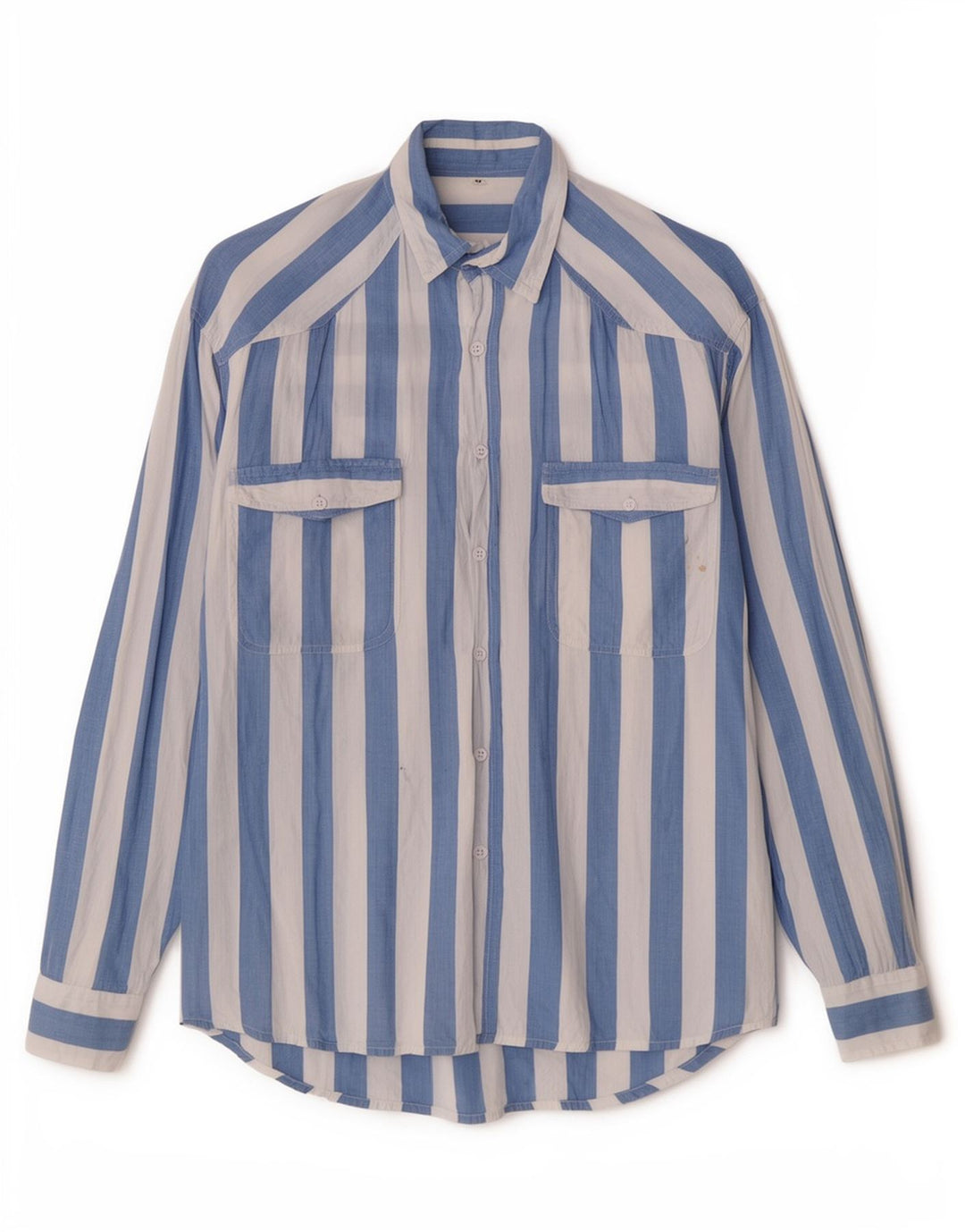 Vintage Herrenhemd Mittelblau gestreift