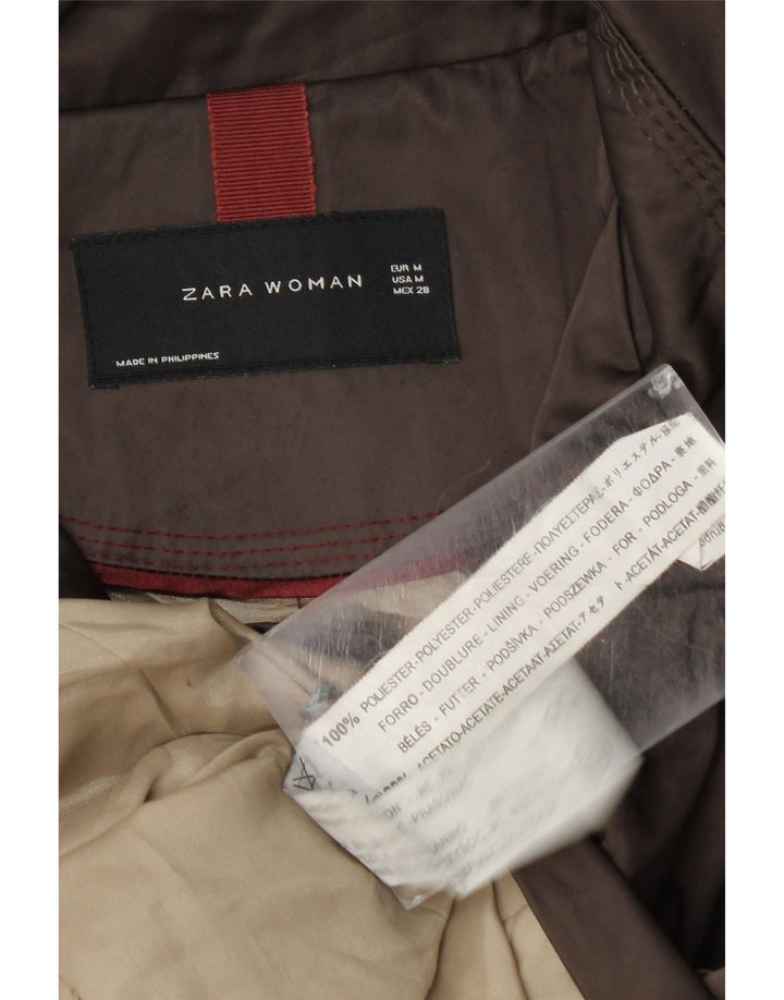 Zara Damen Pea Coat UK 14 Mittelbraunes Polyester