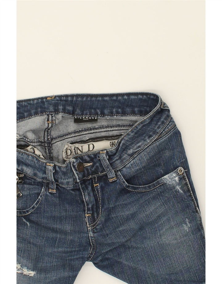 RICHMOND Womens Distressed Denim Shorts W29 Medium Blue Cotton Vintage Richmond and Second-Hand Richmond from Messina Hembry 