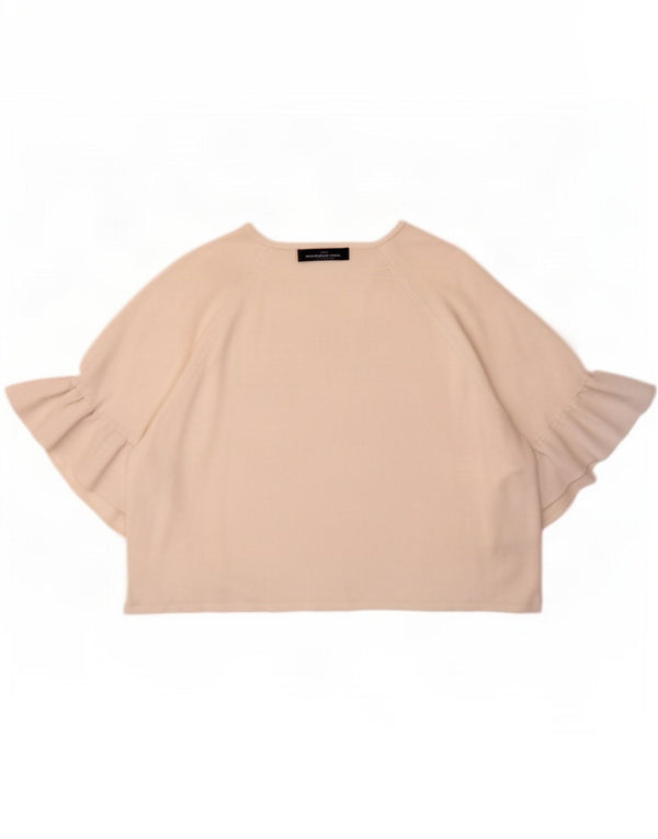 Marks & Spencer Damen Crop Open Bolero Top UK 16 Large Weiße Viskose