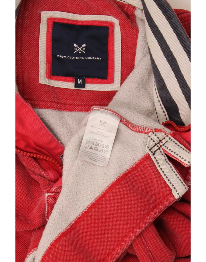 Crew Clothing Herren-Sweatshirt mit Reißverschluss am Hals, mittelrote Baumwolle